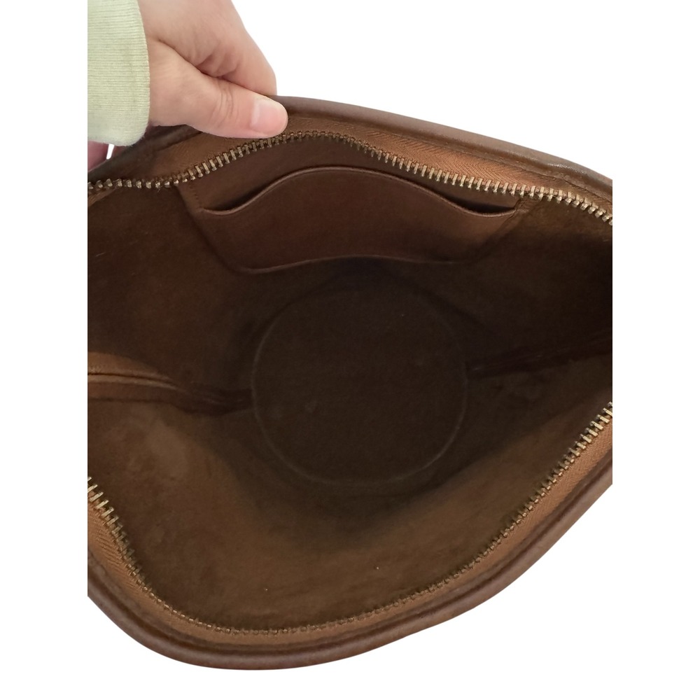 Vintage Coach Mahogany Leather Bucket Bag Brass Hardware Zip Top Shoulder Bag - Picture 14 of 16